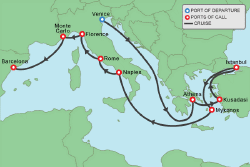 Cruise itinerary map