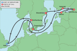 Cruise itinerary map