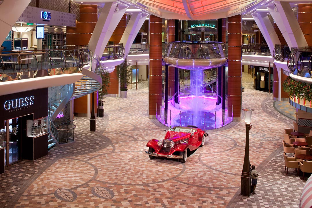 Royal Caribbean Allure of the Seas, The Largest cruise ship in the world:  inside the ship mall 